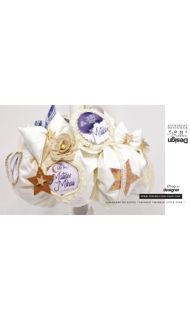 Lumanare de botez baieti personalizata, 65x4cm, Twinkle Twinkle little star  9